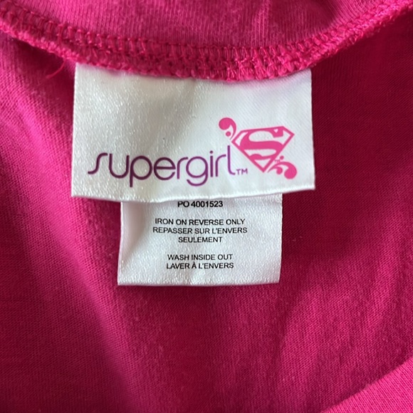Girls Super girl pink t-shirt - size M/10/12 - Picture 3 of 4